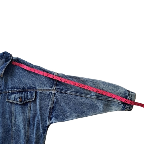 Tango Vintage Style Washed Denim Jacket Or Dress Marble Acid Wash Coat Unisex - Picture 9 of 13